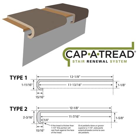 125-in x 47-in Seasalt Oak Type 2 Kit with Reversible Riser Laminate Stair Tread in the Stair Treads department at Lowe's. . Cap a tread stair renewal system